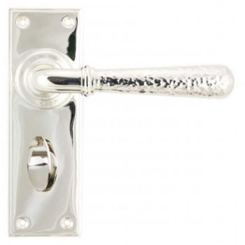 Polished Nickel Hammered Newbury Bathroom Set on a Backplate - Polished Nickel - 46219 Polished Nickel Hammered Newbury Bathroom Set on a Backplate - Polished Nickel - 46219