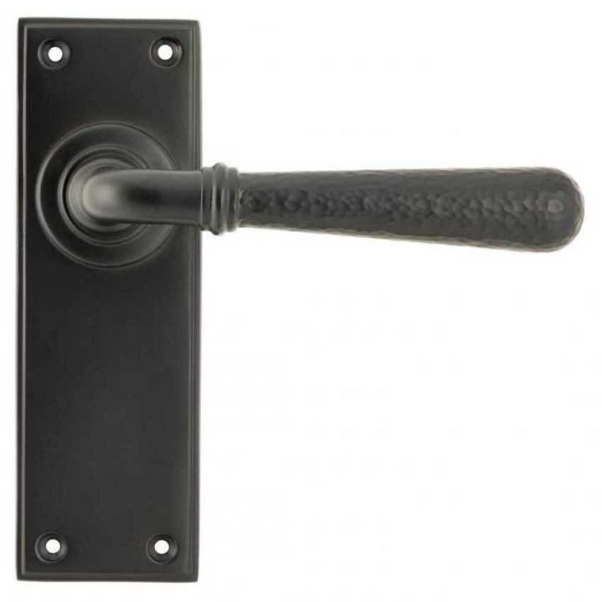 Aged Bronze Hammered Newbury Lever on a Backplate - Aged Bronze - 46222