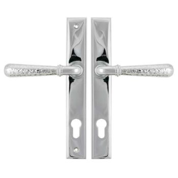 Polished Chrome Hammered Newbury Slimline Sprung Lever Espag. Lock Set- 45772