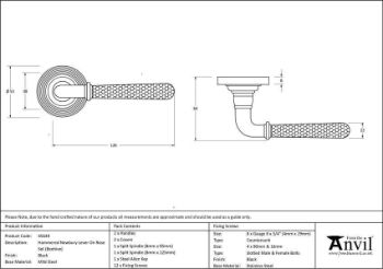 Black Hammered Newbury Lever on a Beehive Rose - 45649