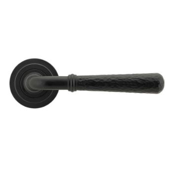 Matt Black Hammered Newbury Lever on a Rose - 45652 