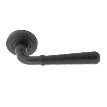 Matt Black Hammered Newbury Lever on a Rose - Unsprung - 49986