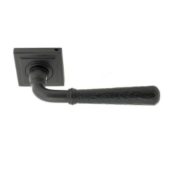 Matt Black Hammered Newbury Lever on a Square Rose - 45654 