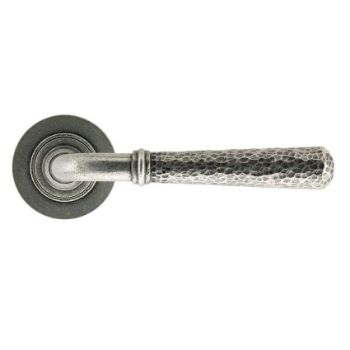 Pewter Hammered Newbury Lever on a Plain Rose - 45655 