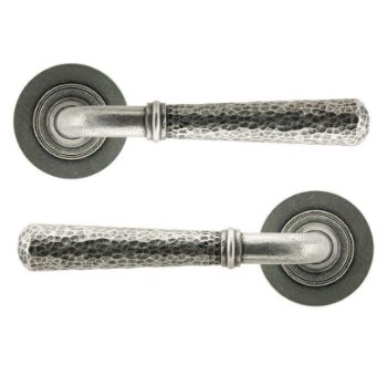 Pewter Hammered Newbury Lever on a Plain Rose - Unsprung - 49989