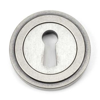 Pewter Round Art Deco Escutcheon - 45704