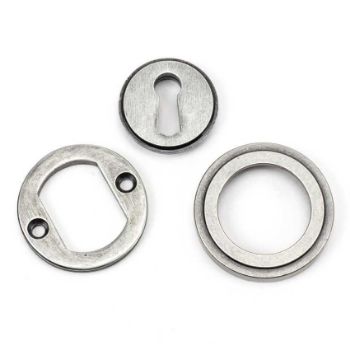 Pewter Round Art Deco Escutcheon - 45704