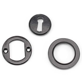 Black Round Plain Escutcheon - 45695