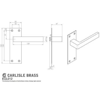 SASSO LEVER ON BACKPLATE DRAWING - Antique Brass - EUL012AB