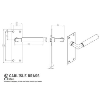Amiata LEVER ON BACK PLATE DRAWING - Satin Nickel - EUL04SN	