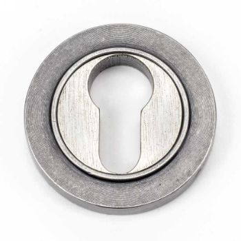 Pewter Round Plain Euro Profile Escutcheon - From the Anvil - 45727 