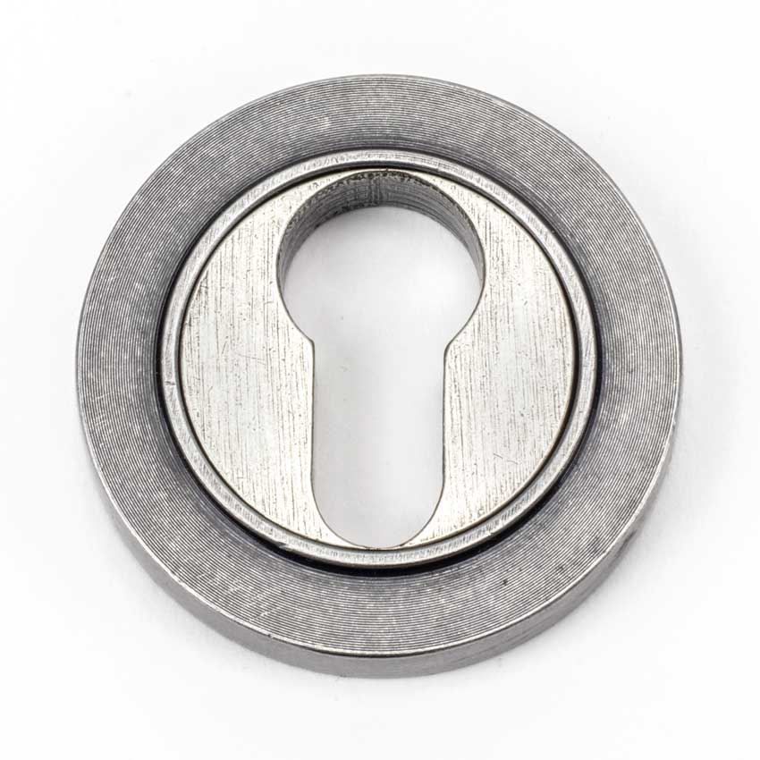 Pewter Round Plain Euro Profile Escutcheon - From the Anvil - 45727 