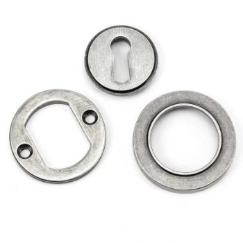 Pewter Round Plain Euro Profile Escutcheon - From the Anvil - 45727 