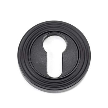 Matt Black Round Beehive Euro Profile Escutcheon - From the Anvil - 49542