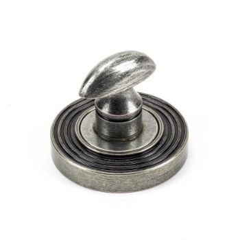 Pewter Round Thumbturn on a Beehive Round Rose - From the Anvil - 45753
