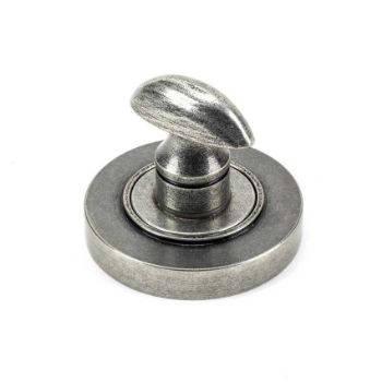Pewter Round Thumbturn on a Plain Round Rose - From the Anvil - 45751