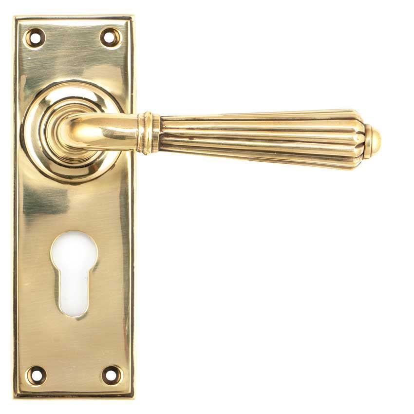Hinton EURO Lock Handle in Aged Brass - 45313