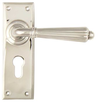 Hinton EURO Lock Handle in Polished Nickel - 45325  Hinton EURO Lock Handle in Polished Nickel - 45325