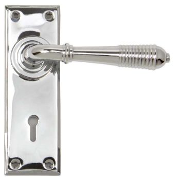 Reeded Lock Handle in Polished Chrome - 33306 