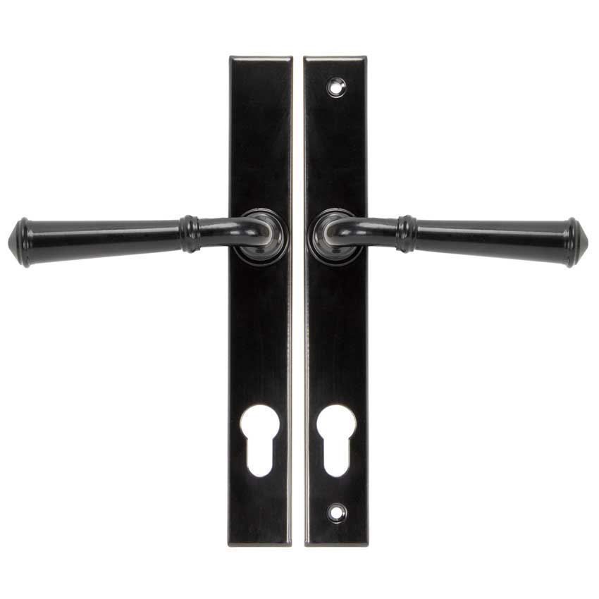 Regency Sprung Slimline Lever Lock Set in Black finish - 92061