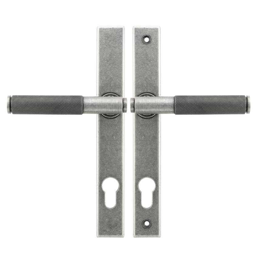 Brompton Slimline Sprung Lever Espag Lock Set - Pewter - 45529