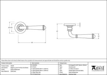 Regency Lever on a Plain Rose in External Beeswax - 45639 