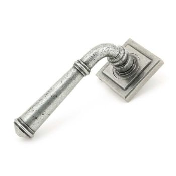 Regency Lever on a Square Rose in Pewter finish - 45646