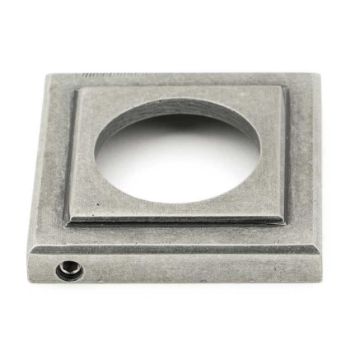 Regency Lever on a Square Rose in Pewter finish - 45646