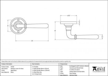 Newbury Lever on Rose in an Aged Brass finish - 91418