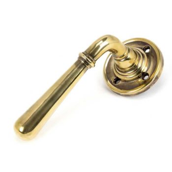 Newbury Lever on Rose in an Aged Brass finish - 91418