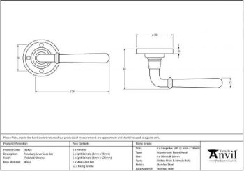 Newbury Lever on Rose in a Polished Chrome finish - 91425