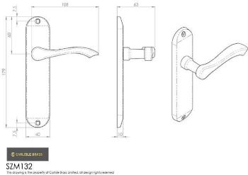 Serozzetta Lever Latch Handle Drawing - SZM132CP