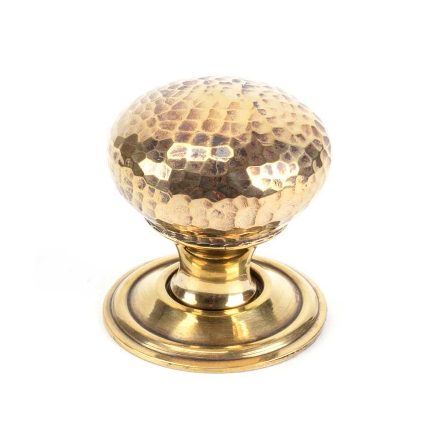 Aged Brass Hammered Mushroom Cabinet Knob