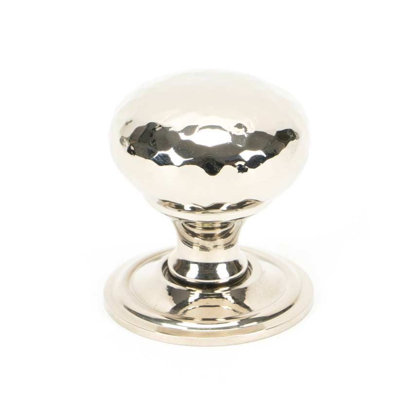 Polished Nickel Hammered Mushroom Cabinet Knob