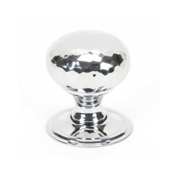 Polished Chrome Hammered Mushroom Cabinet Knob