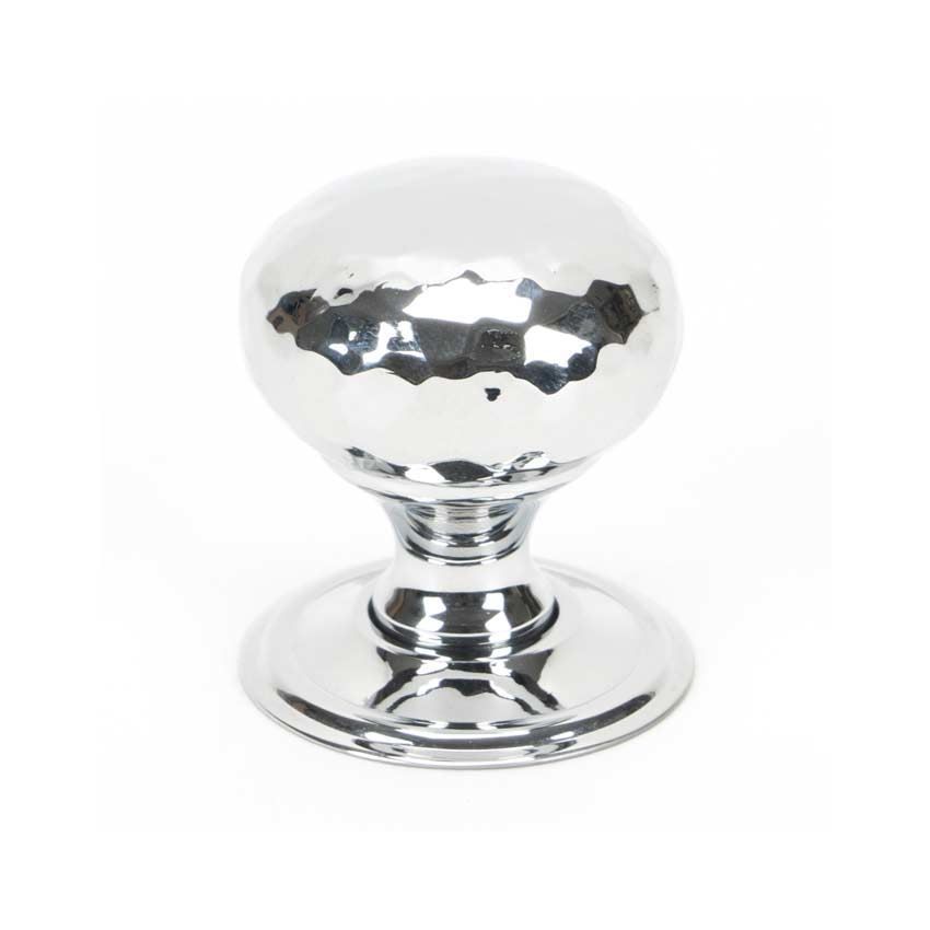 Polished Chrome Hammered Mushroom Cabinet Knob