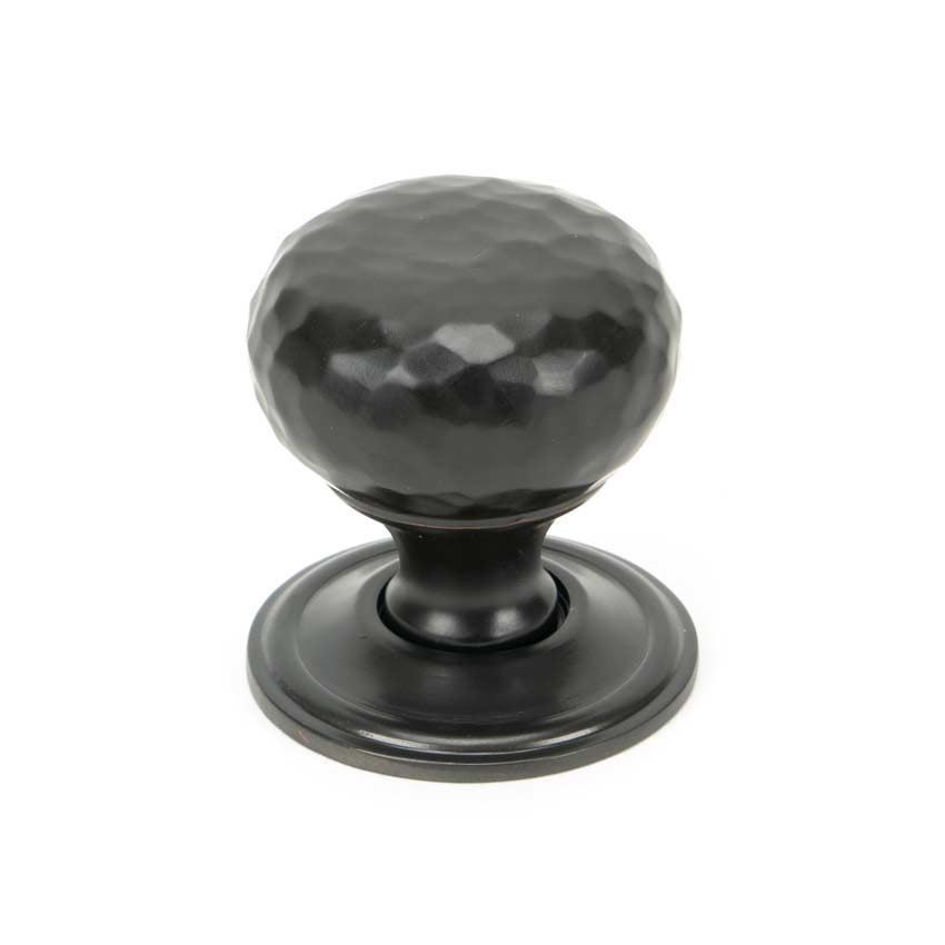 Aged Bronze Hammered Mushroom Cabinet Knob