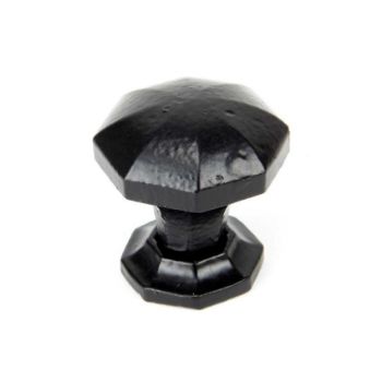 Black Octagonal Cabinet Knob - 33372