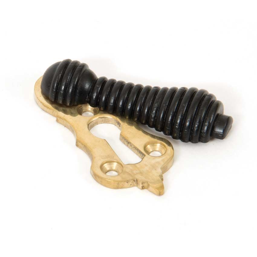 Ebony Beehive Escutcheon in Polished Brass - 83556 