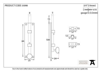 Polished Chrome 4" Universal Bolt - 33098 