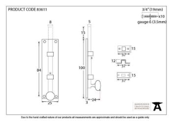 Polished Nickel 4" Universal Bolt - 83611