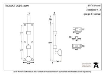 Polished Chrome 6" Universal Bolt - 33099 