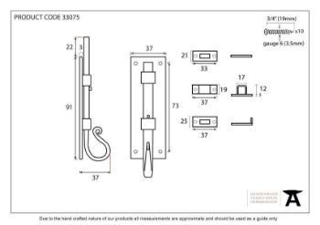 Pewter 4" Shepherd's Crook Universal Bolt - 33075 