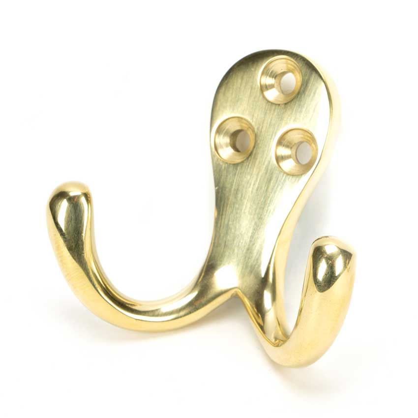 Polished Brass Celtic Double Robe Hook - 46301