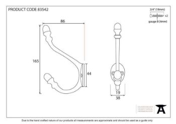 Black 6 1/2" Hat & Coat Hook - 83542