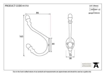 Polished Nickel 6 1/2" Hat & Coat Hook - 91751 