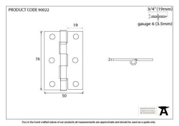 Black 3" Ball Bearing Butt Hinge (pair) ss - 90022