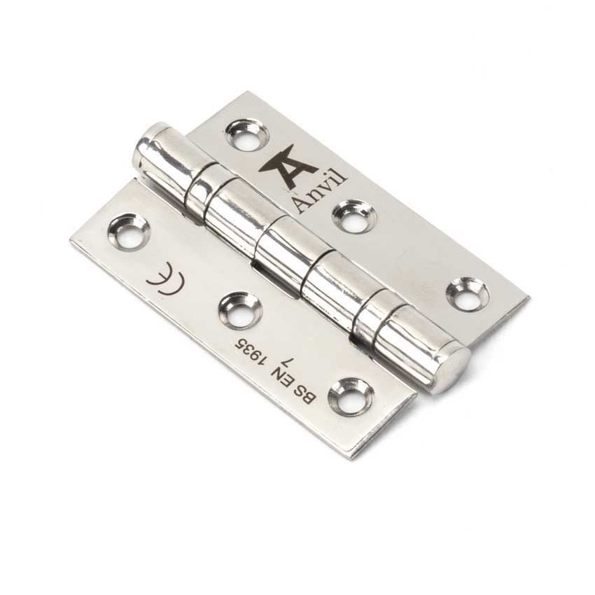 Polished Stainless Steel 3" Ball Bearing Butt Hinge (pair) ss - 49571 