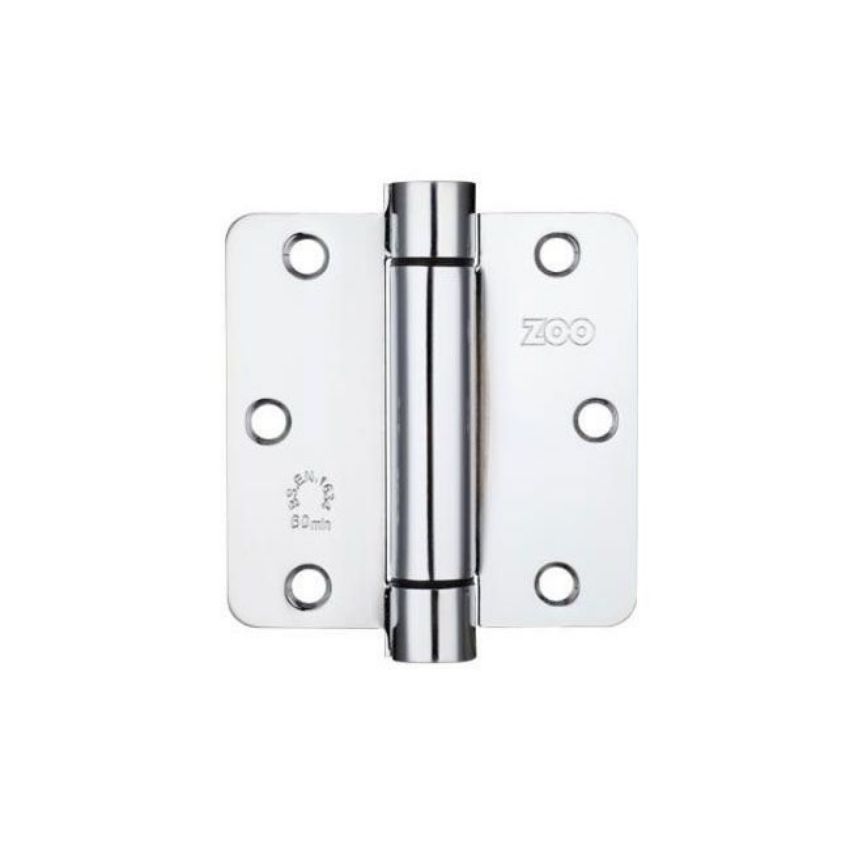 Spring Fire Door Hinge in Polished Chrome