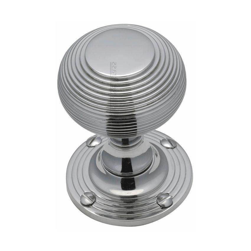 Reeded Mortice Knob In Polished Chrome Finish - V971-PC